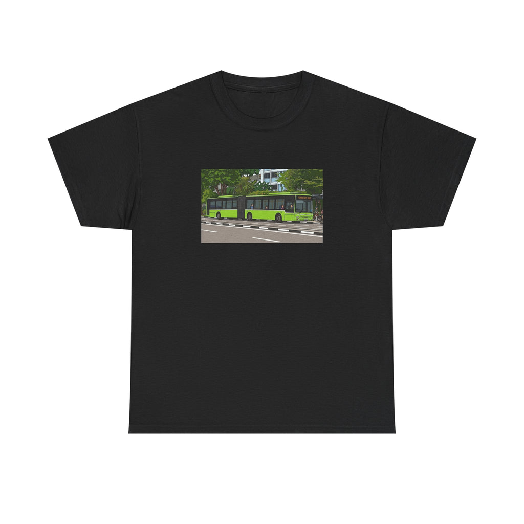Scenic Singapore Green Bendy Bus Graphic Tee