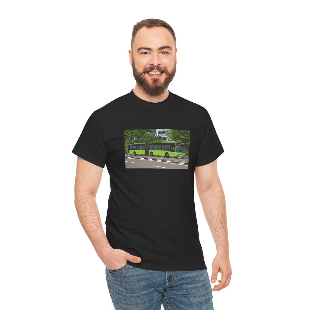 Scenic Singapore Green Bendy Bus Graphic Tee